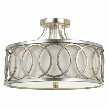 CRYSTORAMA Libby Langdon For  Graham 3 Lt Ant Silver Ceiling Mount 285-SA